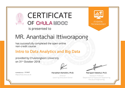 Certificate intro Data Analytics and Big Data