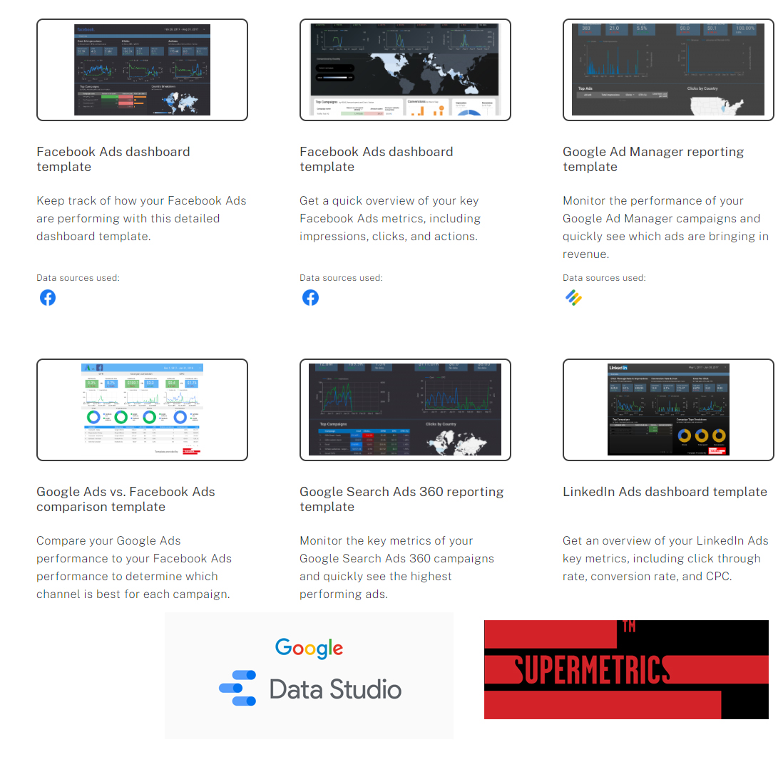 Template Gallery ใน Google Data Studio
