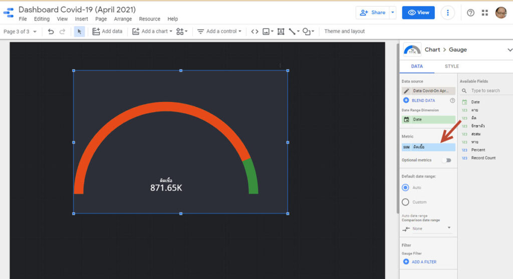 Gauge chart Google Data Studio