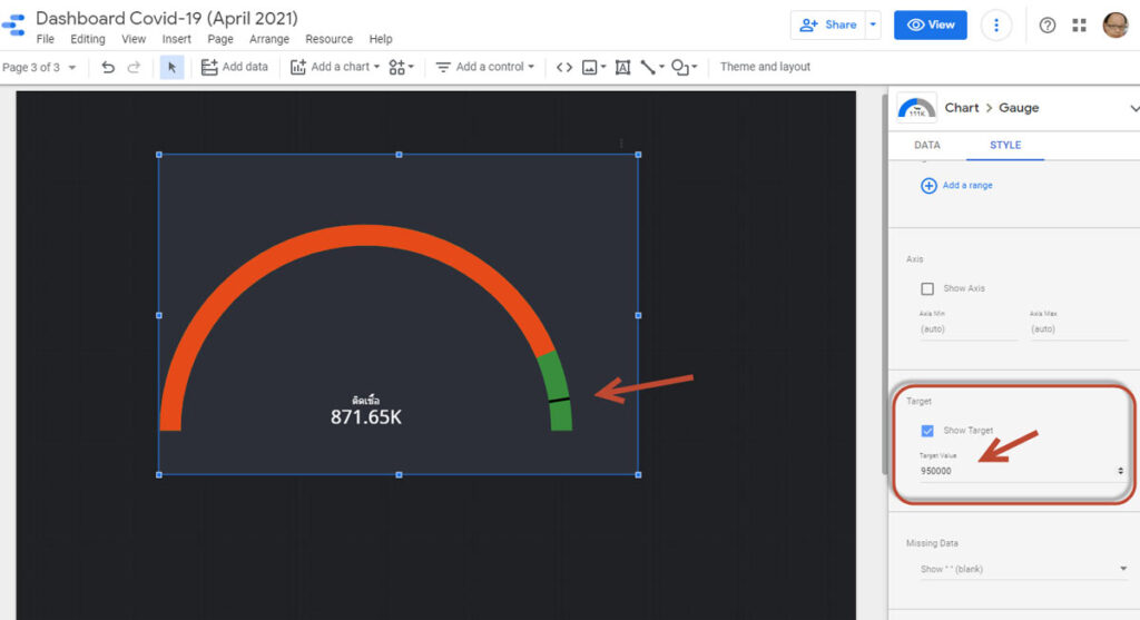 Gauge chart Google Data Studio