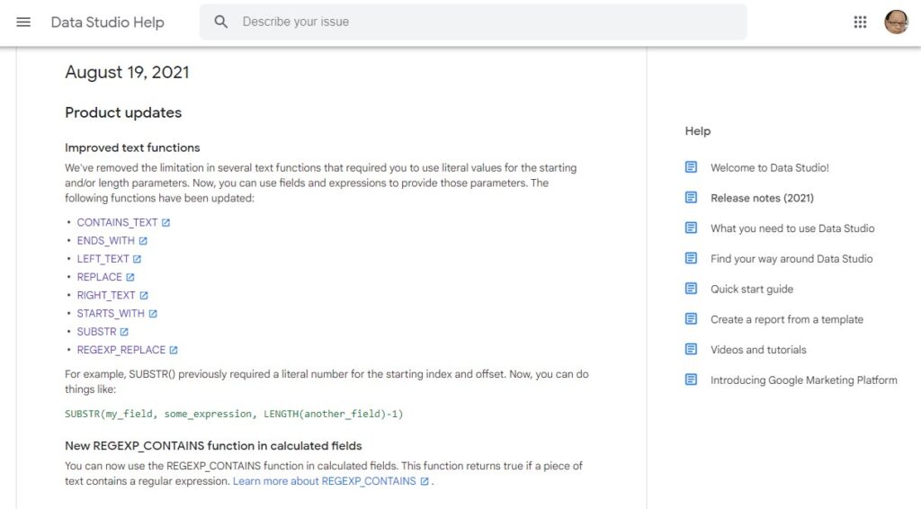 Google Studio product update