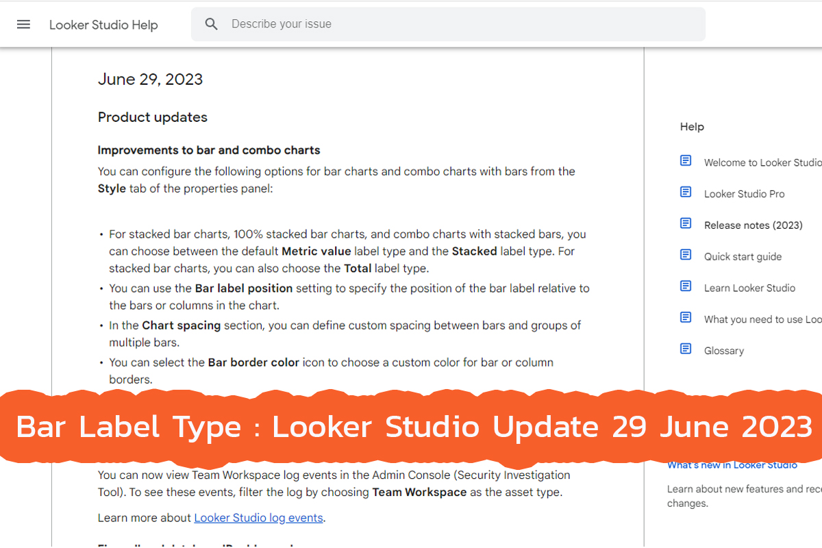 Bar Label type looker studio update 29 June 2023