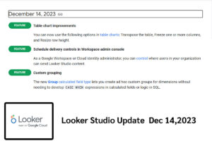 Looker Studio Update วันที่ 14 December 2023
